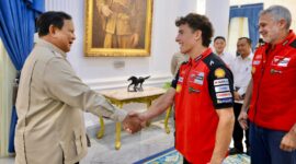 Presiden Prabowo Subianto menyambut juara dunia MotoGP Marc Márquez di Istana Negara, bahas sport tourism dan Mandalika.